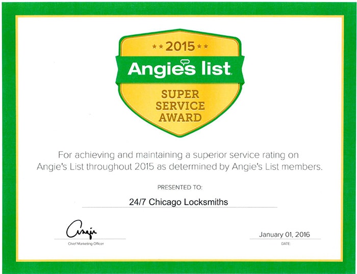 2015 Angies List: super service award